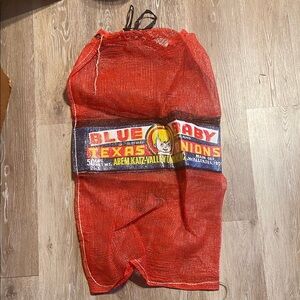 Vintage 1970/1970 Red Mesh 50 pound Onion Bag